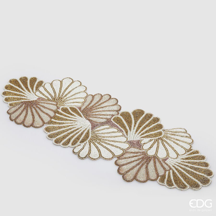 Runner con Conchiglie Bianco e Oro - Perrone Shop