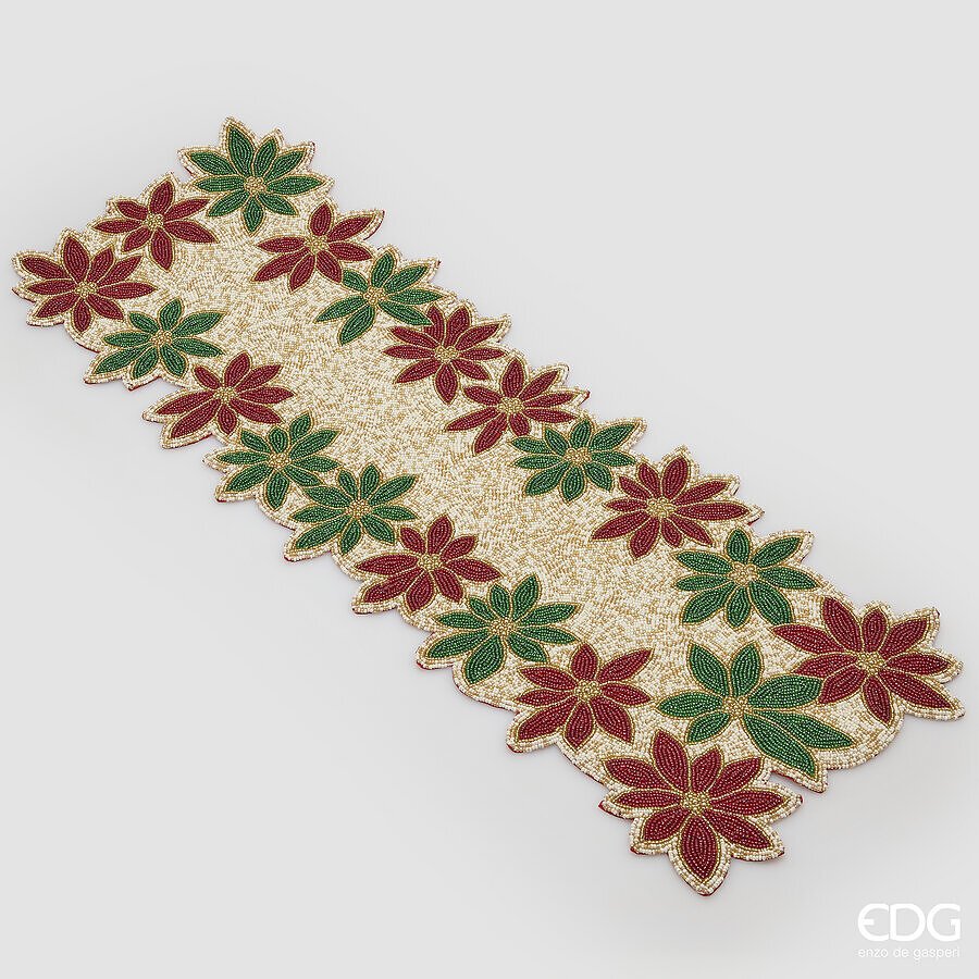Runner natalizio Stella di Natale Rosso e Verde .L.92 L.30 | EDG