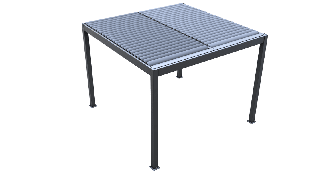 Pergola bioclimatica autoportante in alluminio antracite Gaia Xone - Perrone Shop