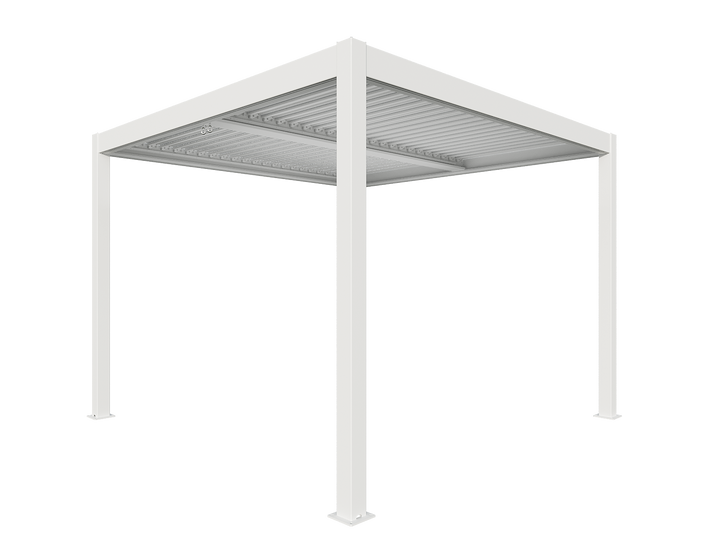 Pergola bioclimatica autoportante in alluminio bianco Gaia Xone