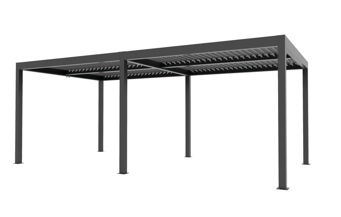 Pergola bioclimatica autoportante in alluminio antracite Gaia Xone - Perrone Shop
