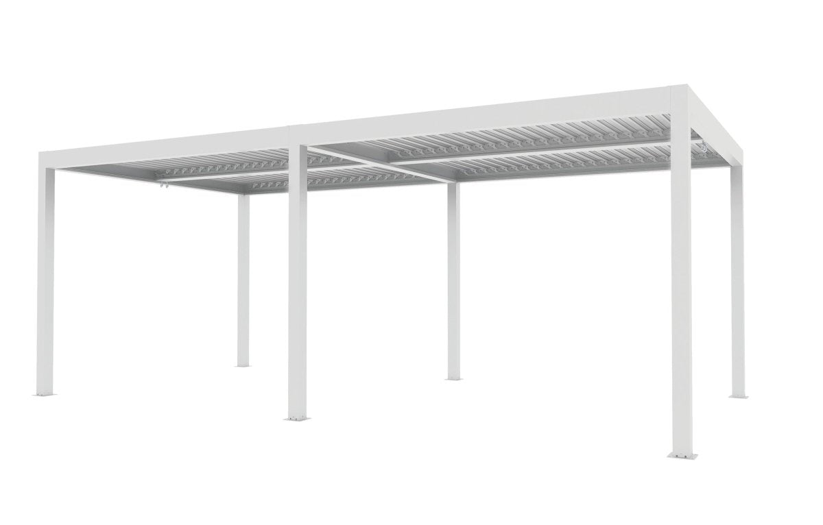 Pergola bioclimatica autoportante in alluminio bianco Gaia Xone - Perrone Shop
