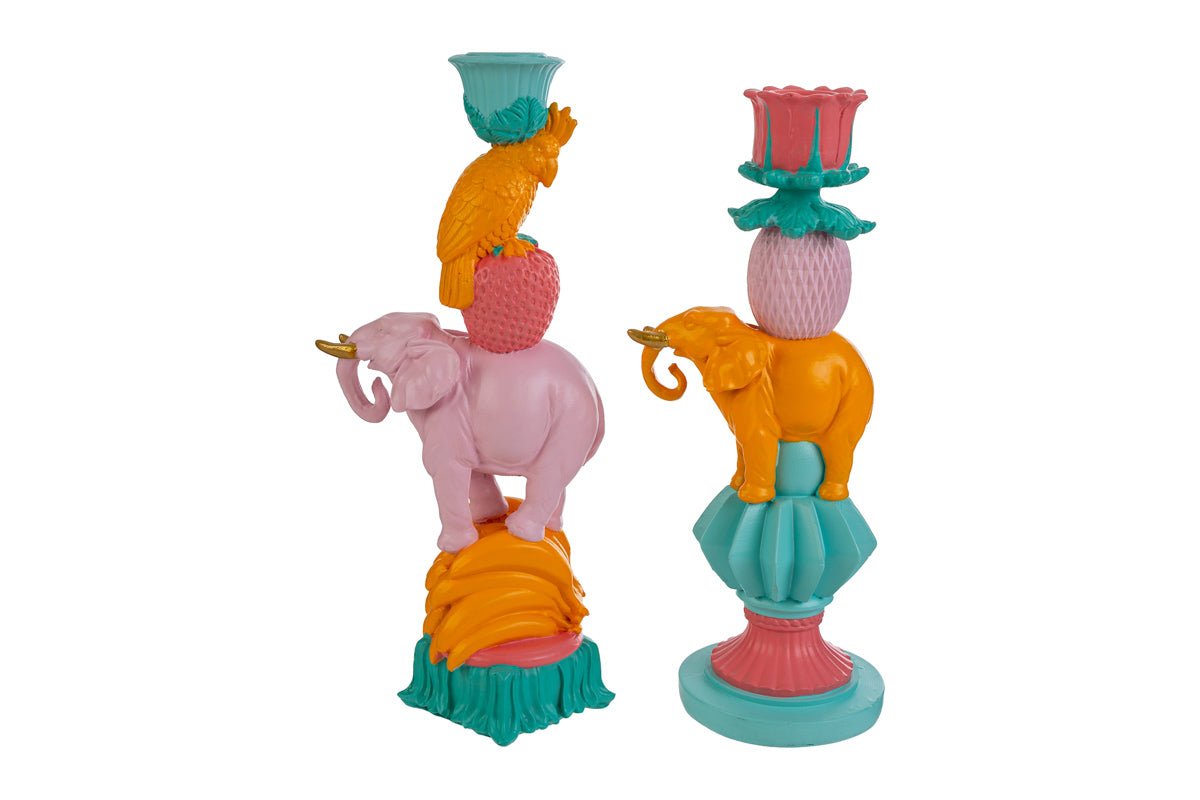 Portacandele in resina Elefante 10x8x24,5CM - Perrone Shop