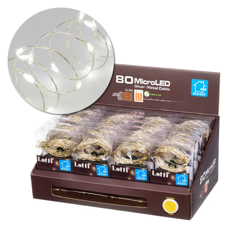 Luci di natale con 80 microled bianco freddo | Lotti