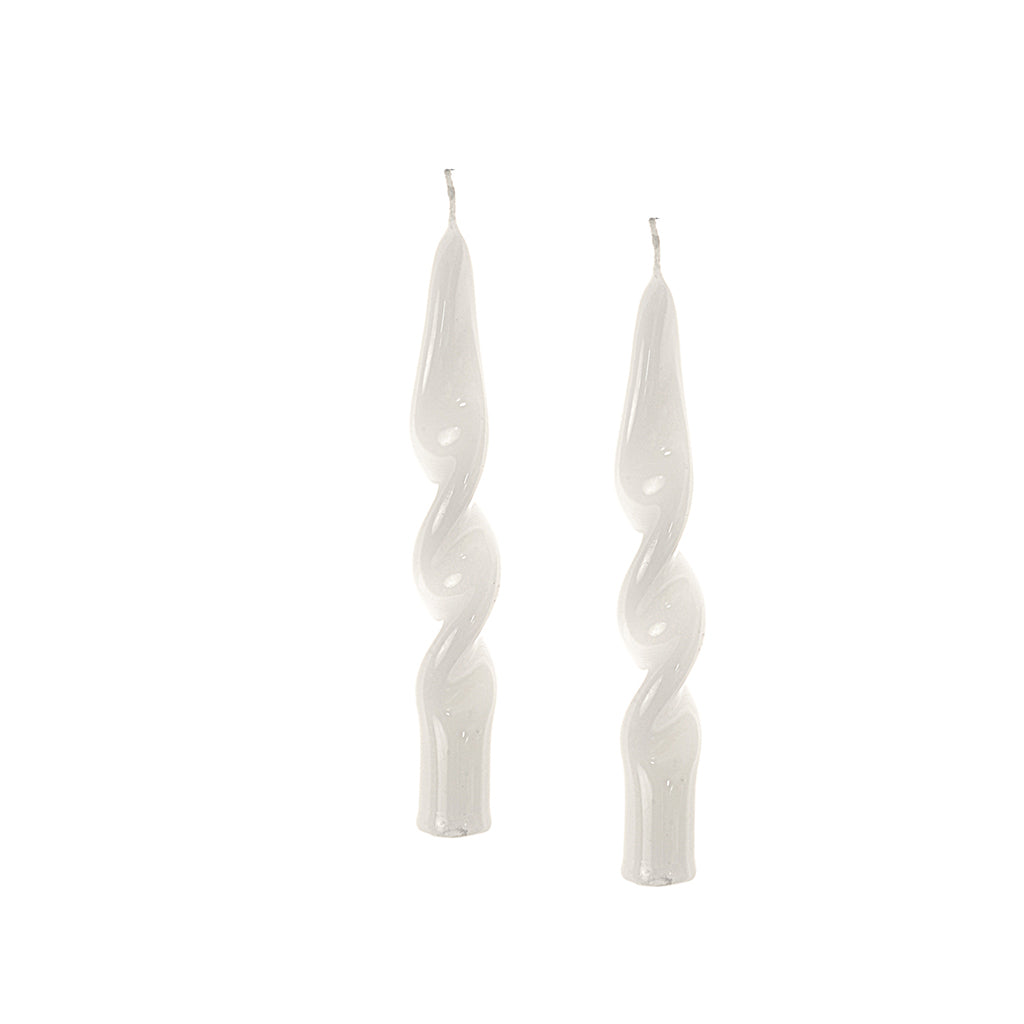 Set 2 Candele Fiamma Lucida Bianche H14 cm – Eleganza per Decorazioni Natalizie