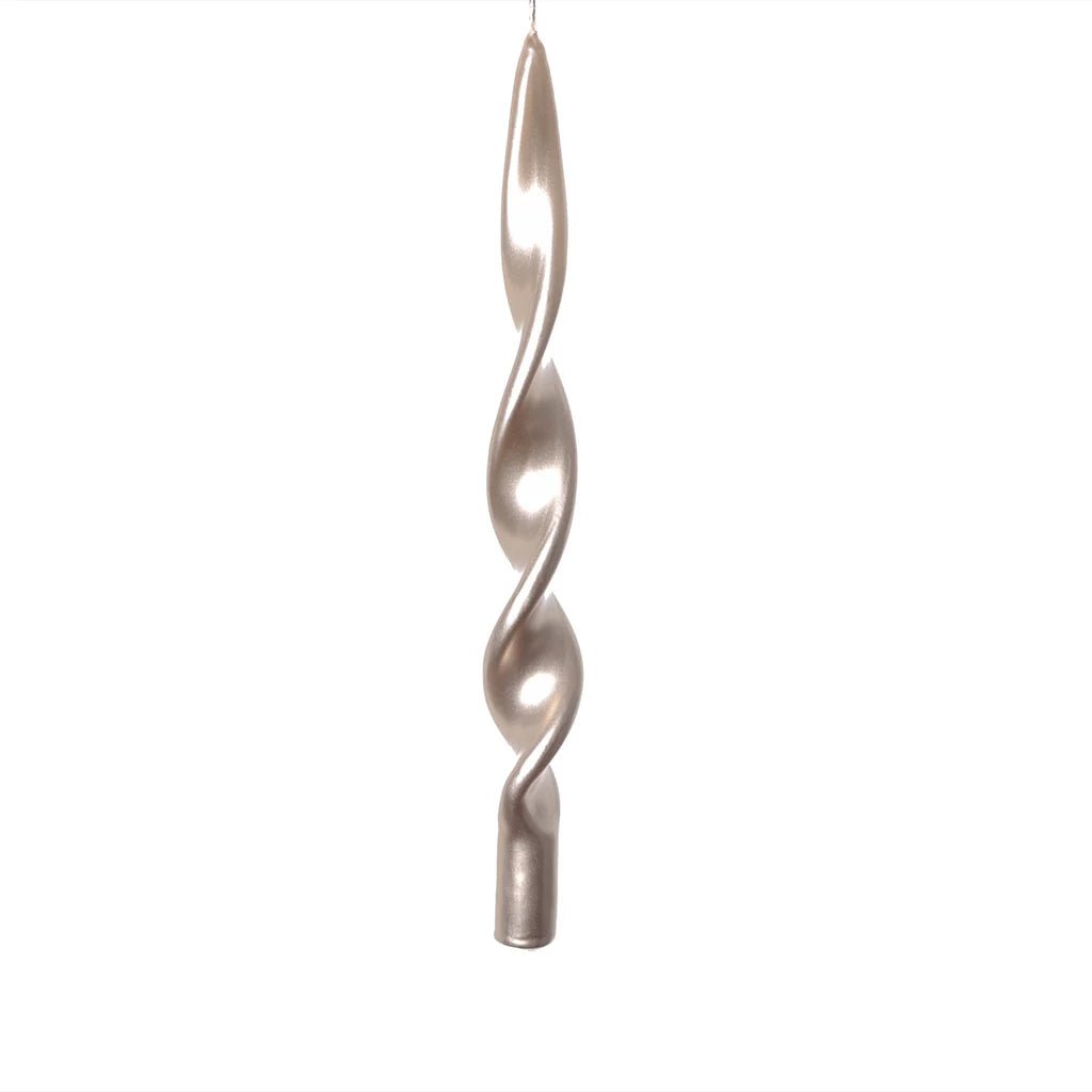Candela fiamma metallic Champagne H 29 | Mercury - Perrone Shop