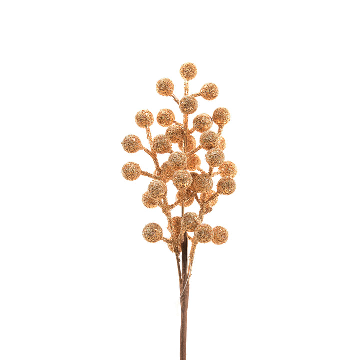 Pick Decorativo con Bacche Oro H25 cm