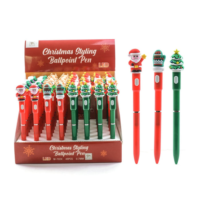 Penna Natalizia in Plastica con Luce a Batteria 1pz - Perrone Shop