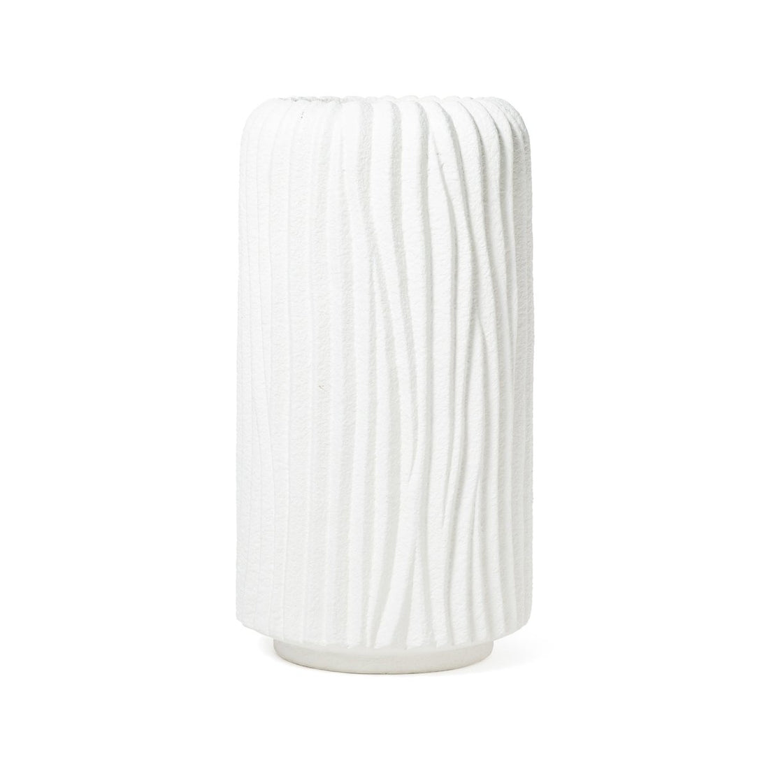 Vaso cilindrico bianco in terracotta H.29CM - Perrone Shop