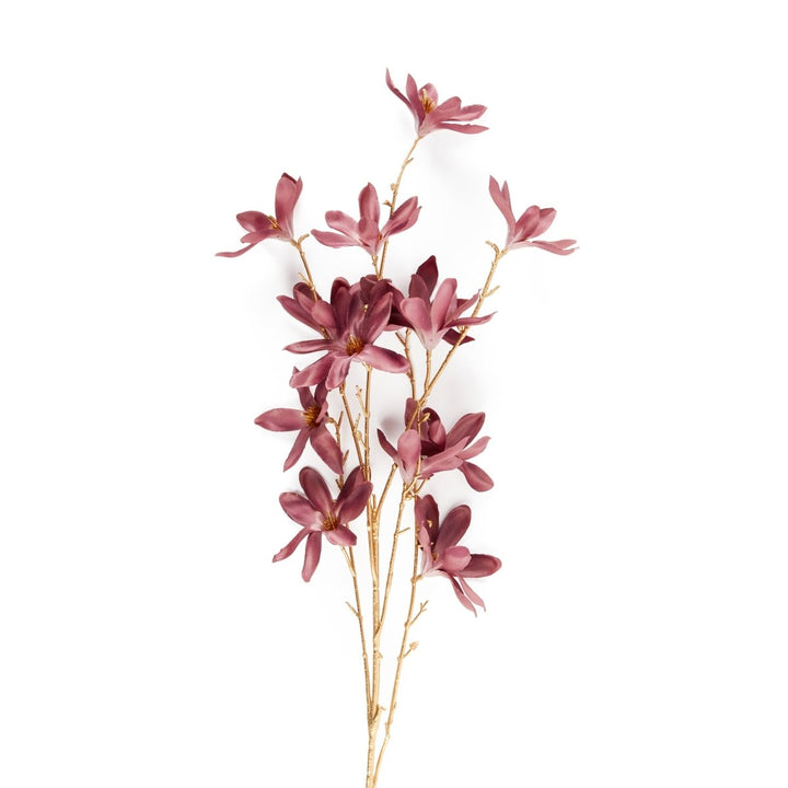 Ramo artificiale di Camelie rosa con stelo dorato D.14XH.96CM | Mercury - Perrone Shop