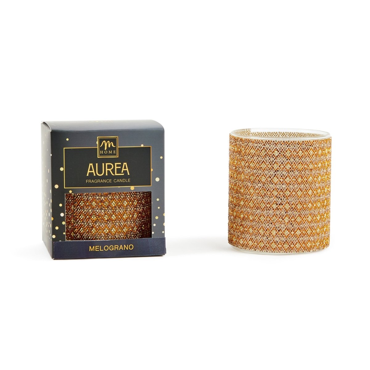 Candela con Strass dorata in vetro 380GR | Mercury - Perrone Shop
