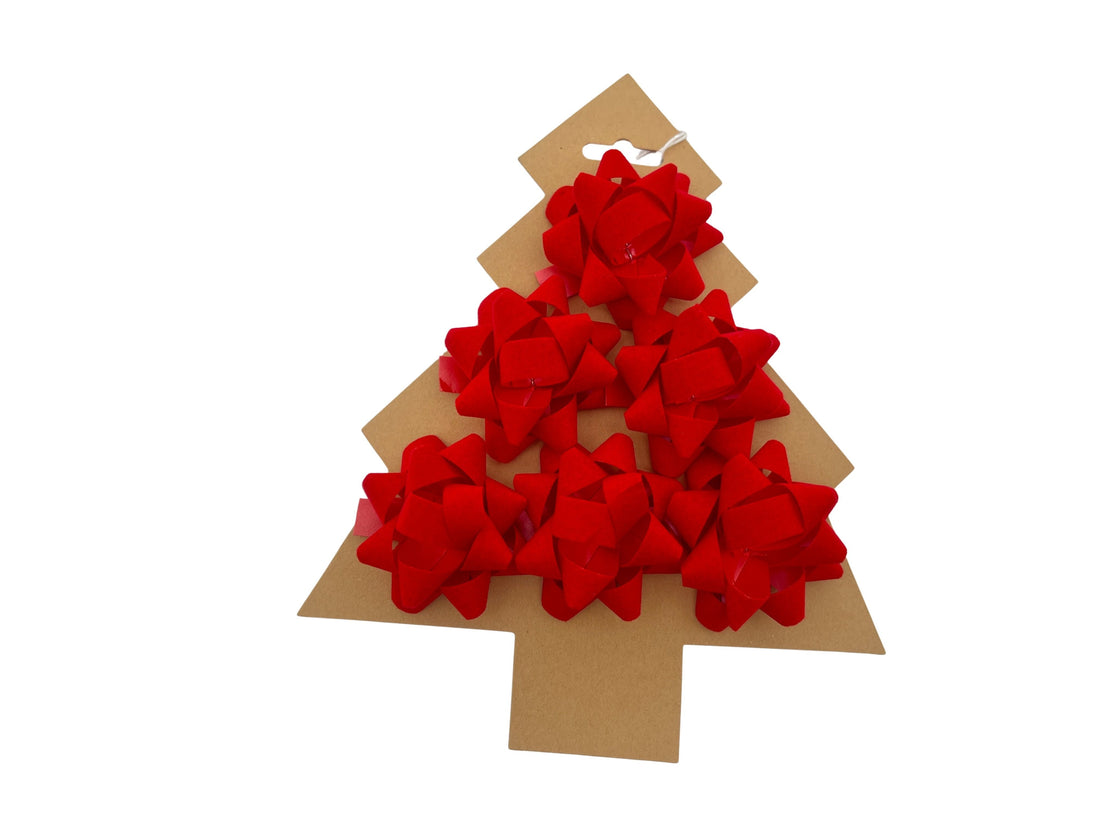 Set 6 coccarde vellutate rosse D.5cm | Mercury