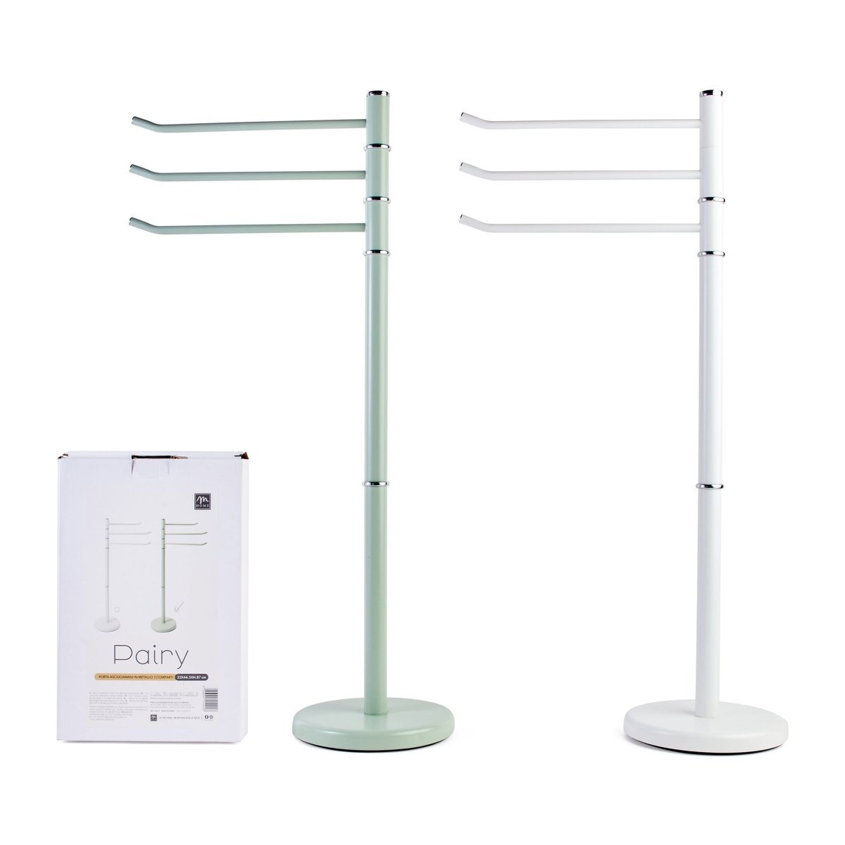 Porta asciugamani Pairy in metallo a tre posti H.87cm - Perrone Shop