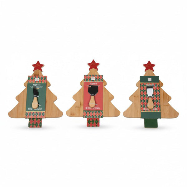 Tagliere Albero di Natale in Bambù con utensile per formaggio | Mercury - Perrone Shop