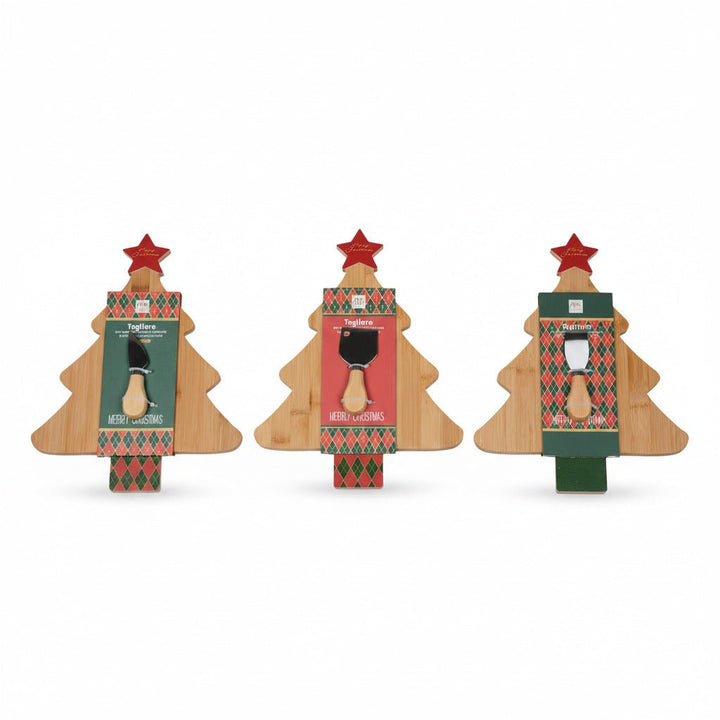 Tagliere Albero di Natale in Bambù con utensile per formaggio | Mercury - Perrone Shop
