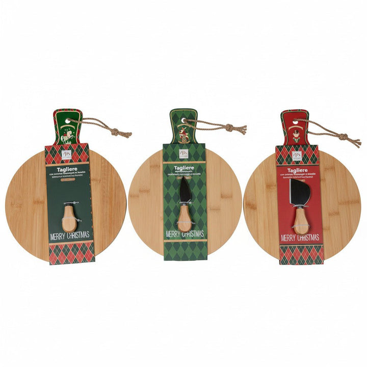 Tagliere in bambù con utensile per formaggio 33x25xH.1.2cm | Mercury - Perrone Shop