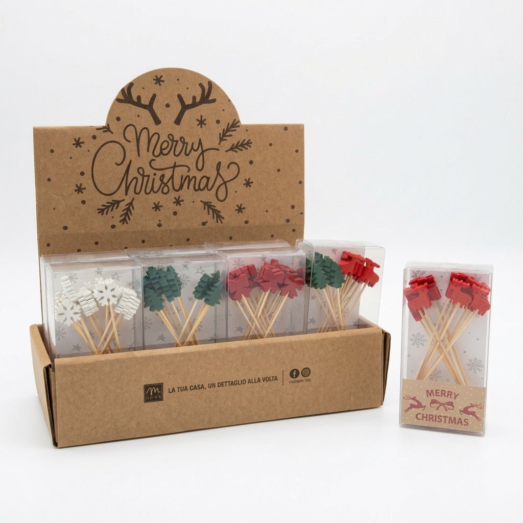 Confezione 15 stecchini natalizi decorati | Mercury - Perrone Shop