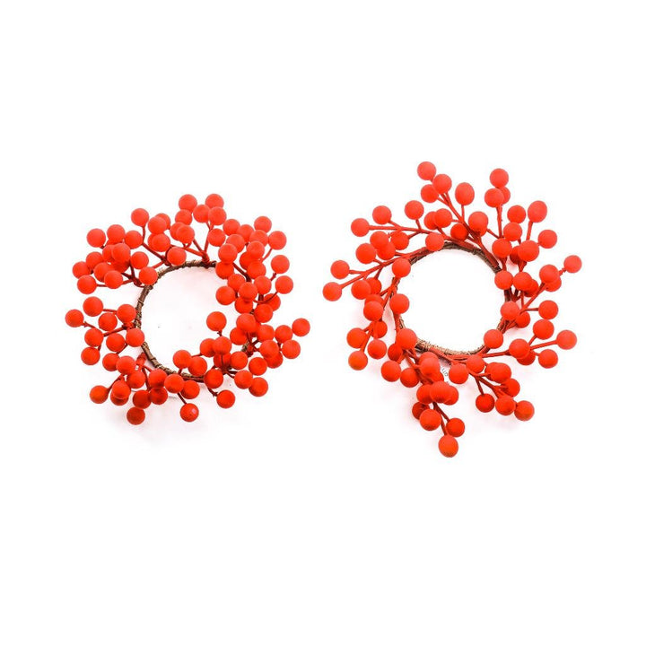 Girocandela natalizio con bacche rosse D.20xH.4cm | Mercury - Perrone Shop