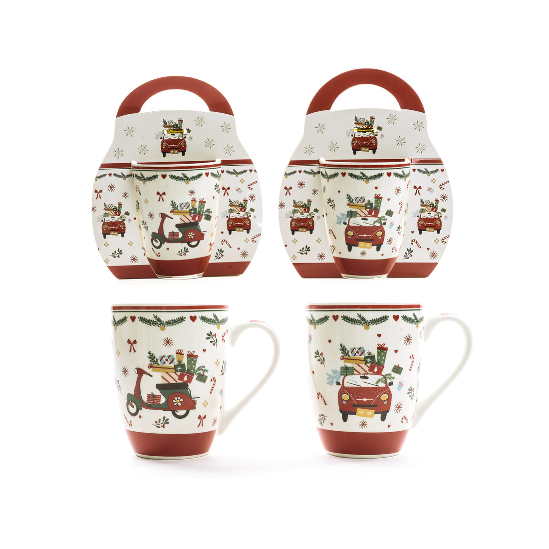 Tazza in Porcellana 380 ml con Decoro Natalizio