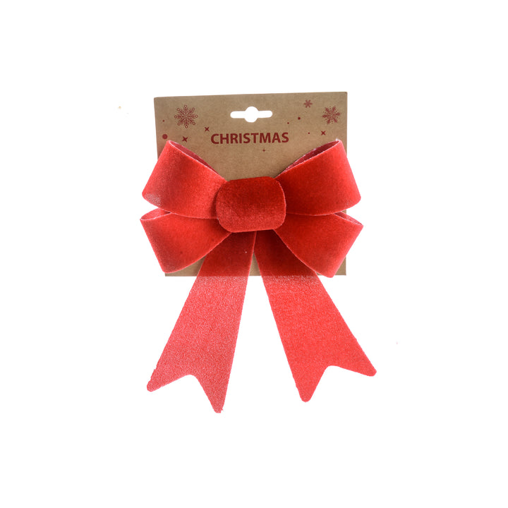 Fiocco Rosso in Velluto con Code Lunghe in PVC