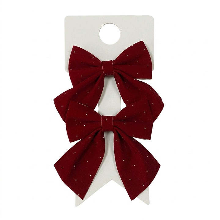 Fiocchi in velluto Rossi con brillantini 13x2xH12cm 2PZ | Mercury - Perrone Shop