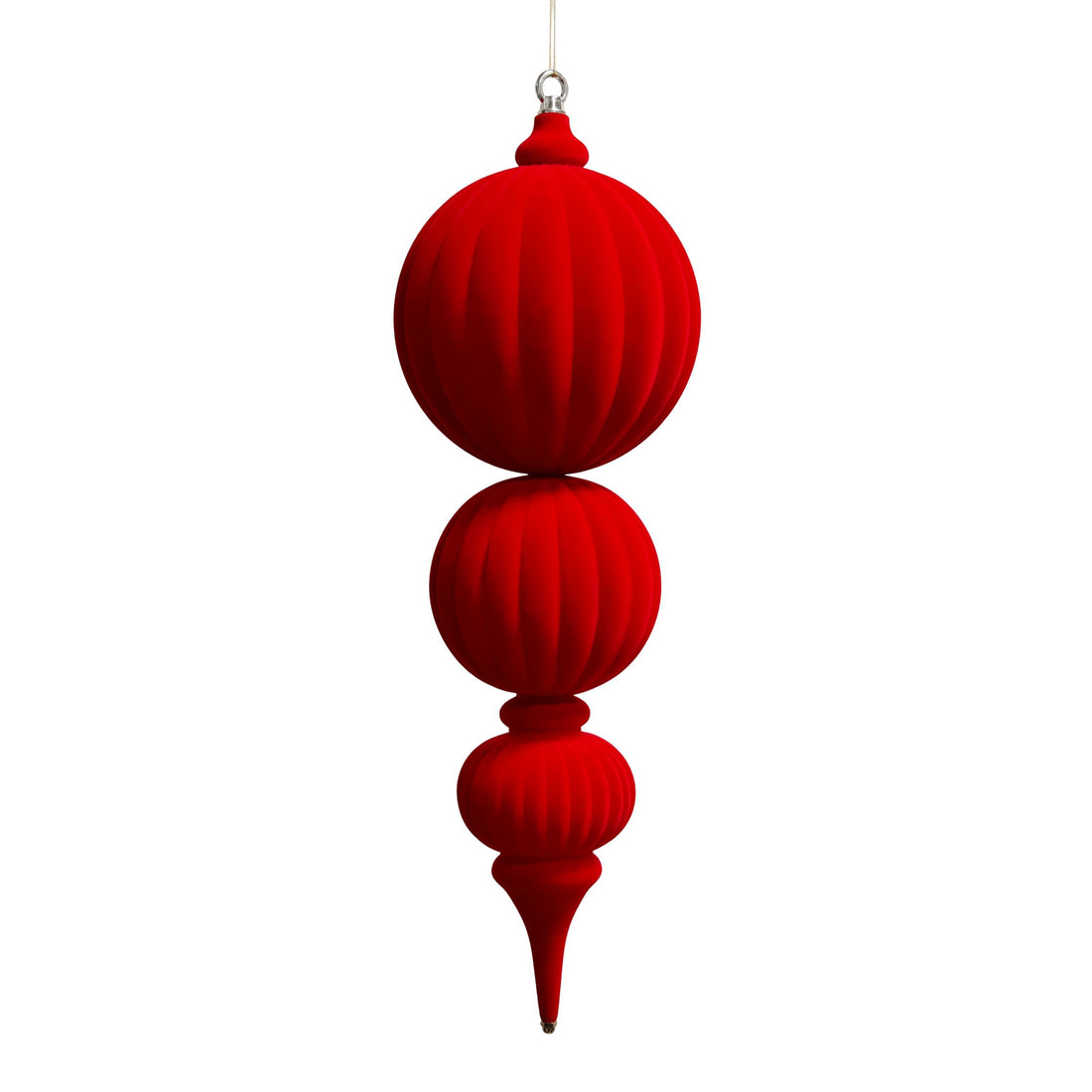 Pendente Mgnum a 3 sfere in velluto rosso H.64CM | Mercury