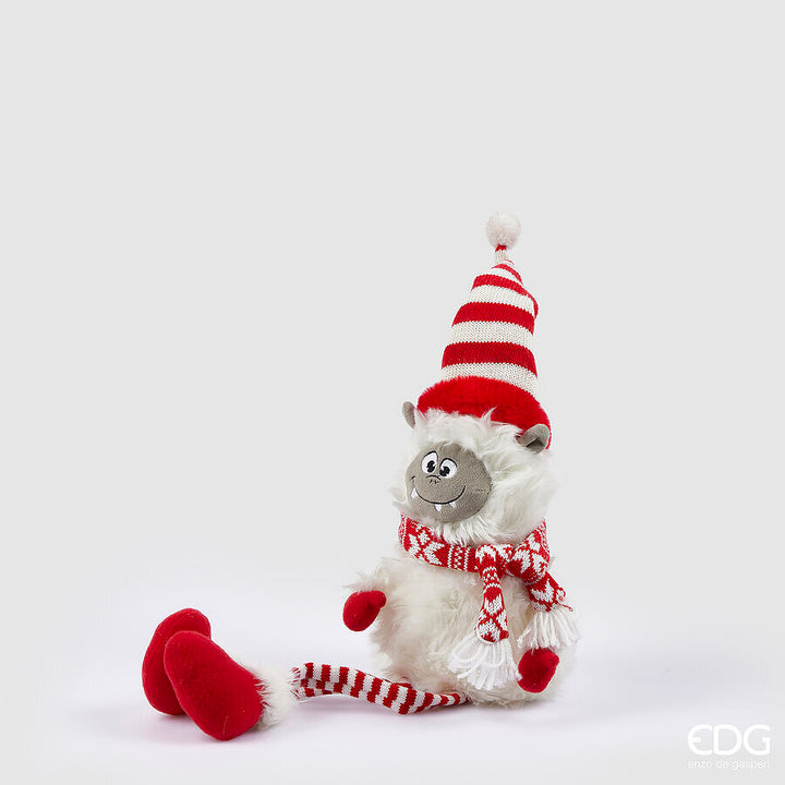 Decoro Yeti Gambemolli H.80 bianco e rosso