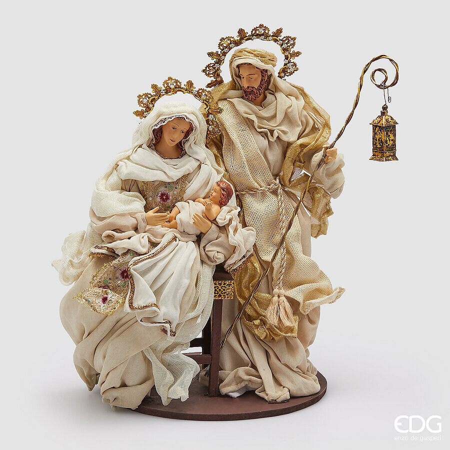 Natività Sacra Famiglia Bianca e Oro H50cm | EDG