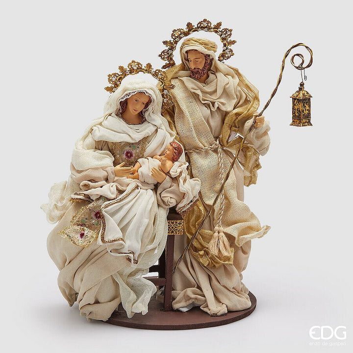 Natività Sacra Famiglia Bianca e Oro H50cm | EDG - Perrone Shop