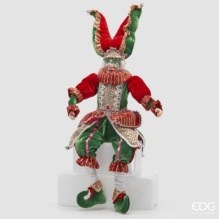 Folletto Natalizio Decorativo Rosso e Verde H90cm| EDG