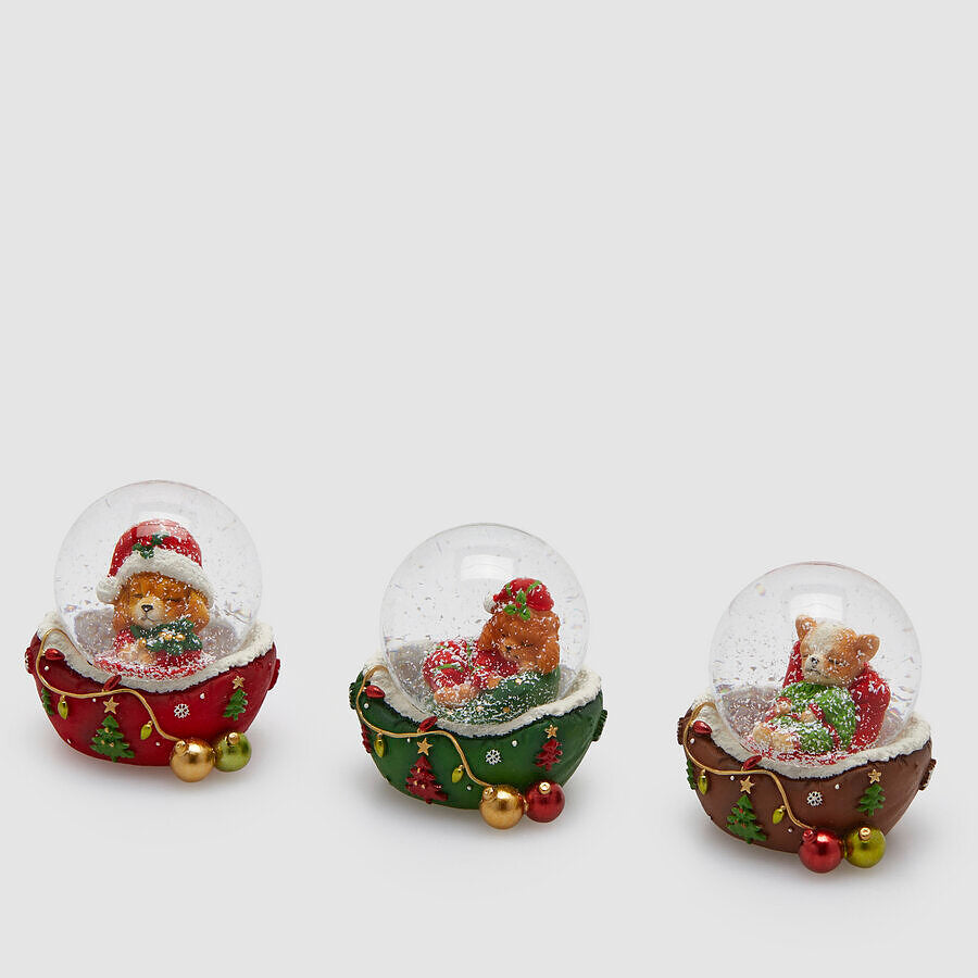 Sfera decorativa ad acqua con cane H.6,5 | EDG