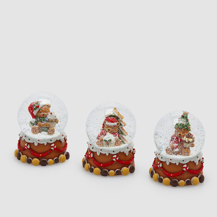 Sfera Acqua Orso Goloso H.9x7cm – 3 Varianti Natalizie | EDG