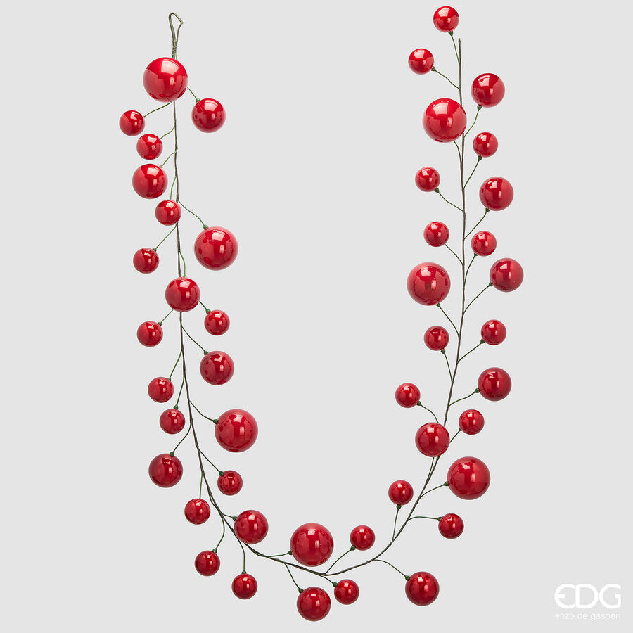 Festone Pallemix con sfere rosse 280cm | EDG