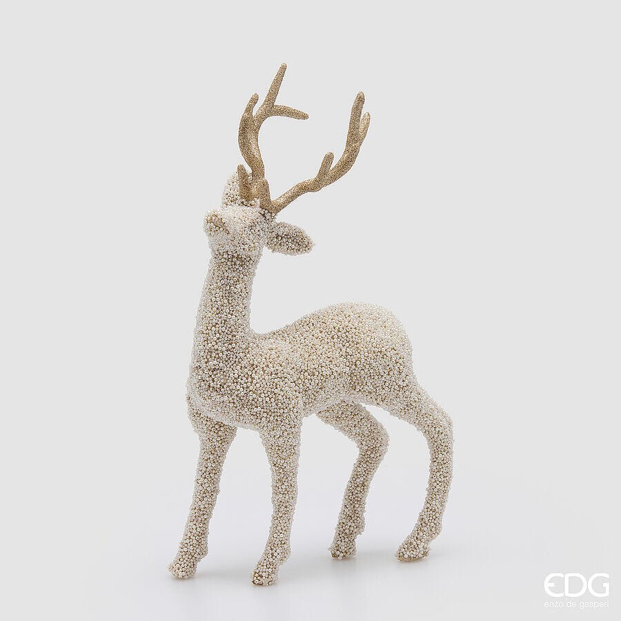 Renna natalizia con Perle Champagne H.51 L.29 L.14 | EDG - Perrone Shop