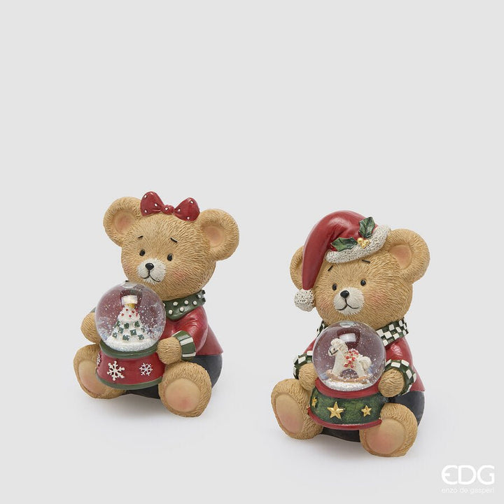 Sfera acqua natalizia con orsetti H.11 | EDG - Perrone Shop