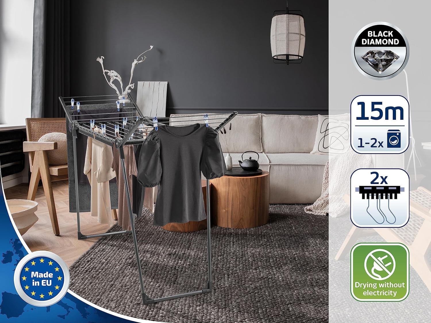 Stendibiancheria Leifheit Pegasus 150 Solid Black Edition