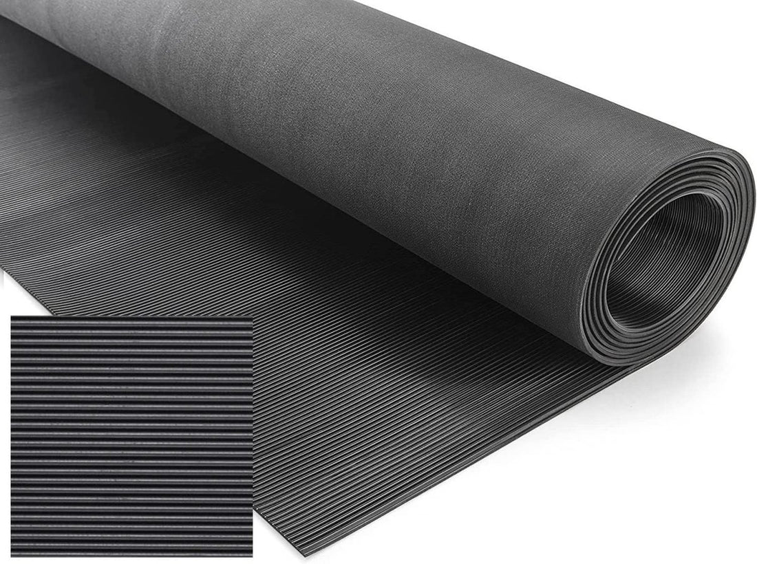Copripavimento in gomma Millerighe nero 1,25Hx15m - Perrone Shop