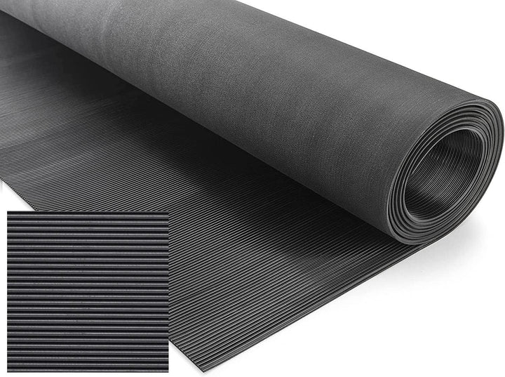 Copripavimento in gomma Millerighe nero 1,25Hx15m