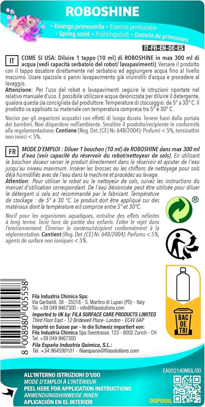 ROBOSHINE DETERGENTE CONCENTRATO PER ROBOT 1LT|FILA
