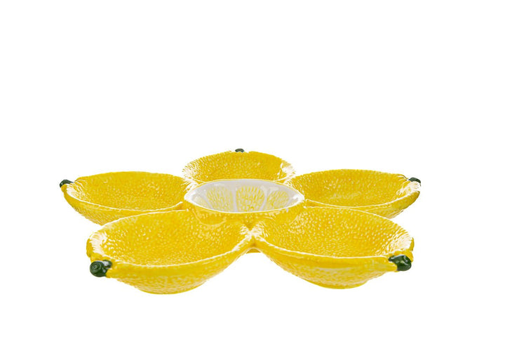 Antipastiera in ceramica decorazione limone 31X2 - Perrone Shop
