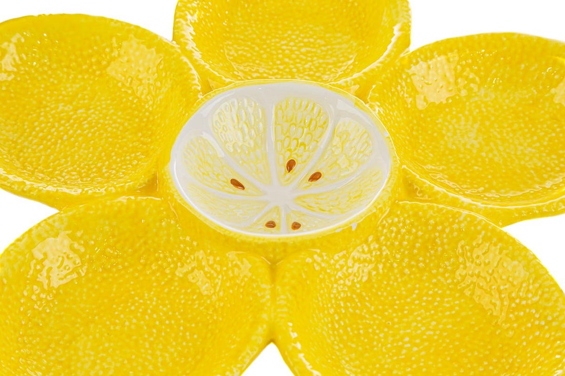 Antipastiera in ceramica decorazione limone 31X2 - Perrone Shop