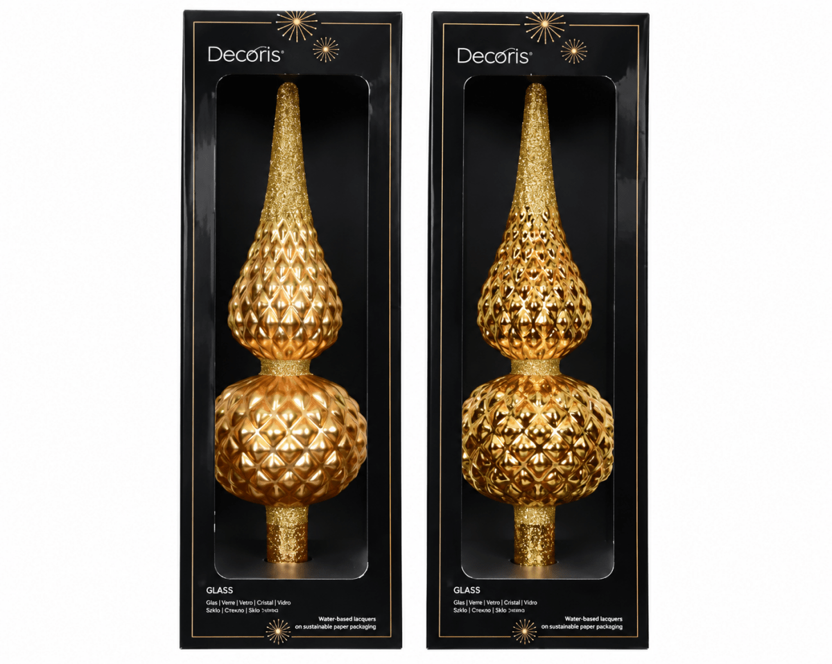PUNTALE VETRO MATT GLITTER ORO D.8,7XH.30,5CM - Perrone Shop