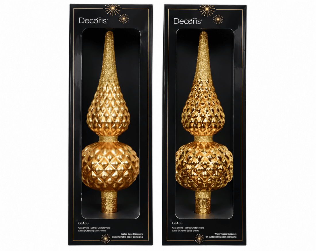 PUNTALE VETRO MATT GLITTER ORO D.8,7XH.30,5CM - Perrone Shop