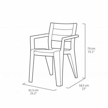 Set Julie con tavolo da giardino + 6 sedie Julie Keter - Perrone Shop