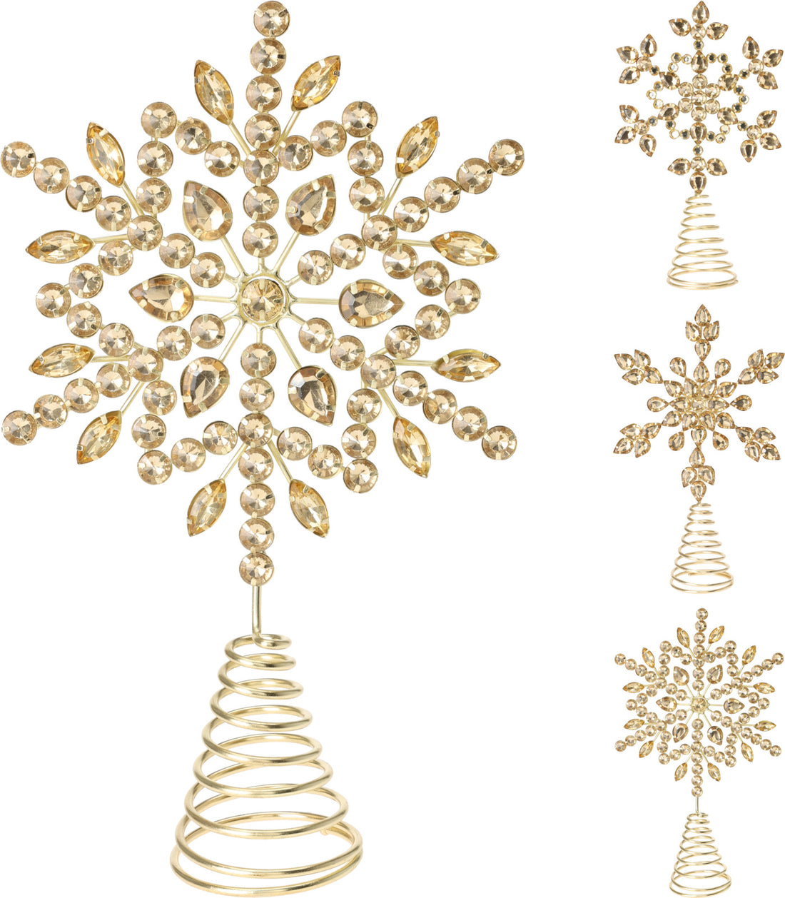 Puntale Albero di Natale con Strass Oro