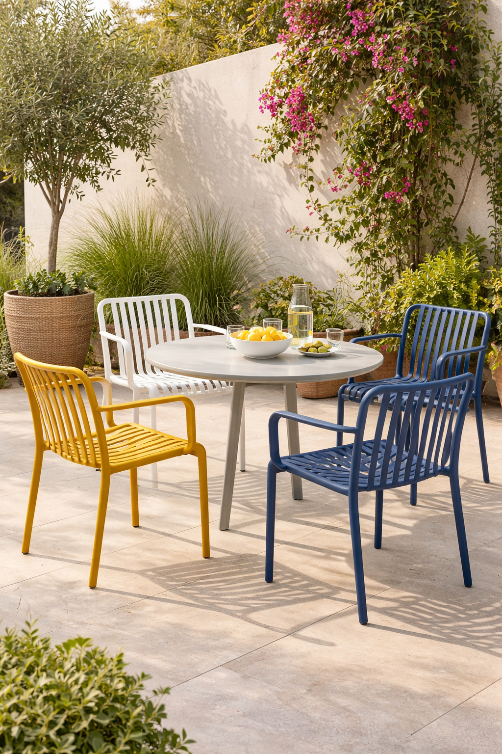 Sedia da esterno con braccioli in polipropilene colorata Ines Xone | Perrone Shop