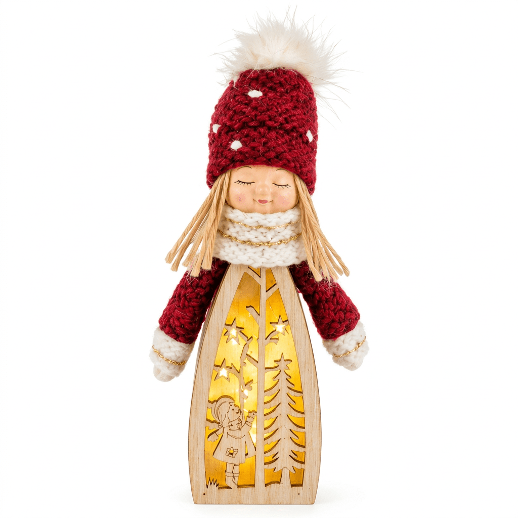 Bambolina Natalizia con LED 12 x 6 x 30 cm | Le Stelle - Perrone Shop