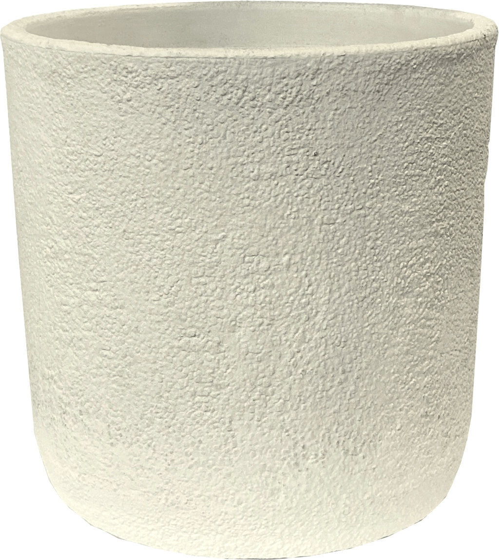 Vaso Cilindro effetto Bouclé Bianco Perla - Perrone Shop