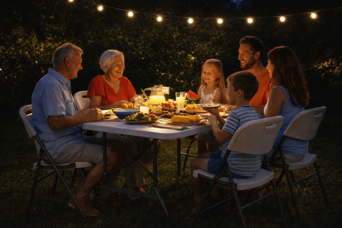 Set da Giardino Catering XONE – Tavolo e Sedie Pieghevoli Resistenti per Eventi e Outdoor - Perrone Shop
