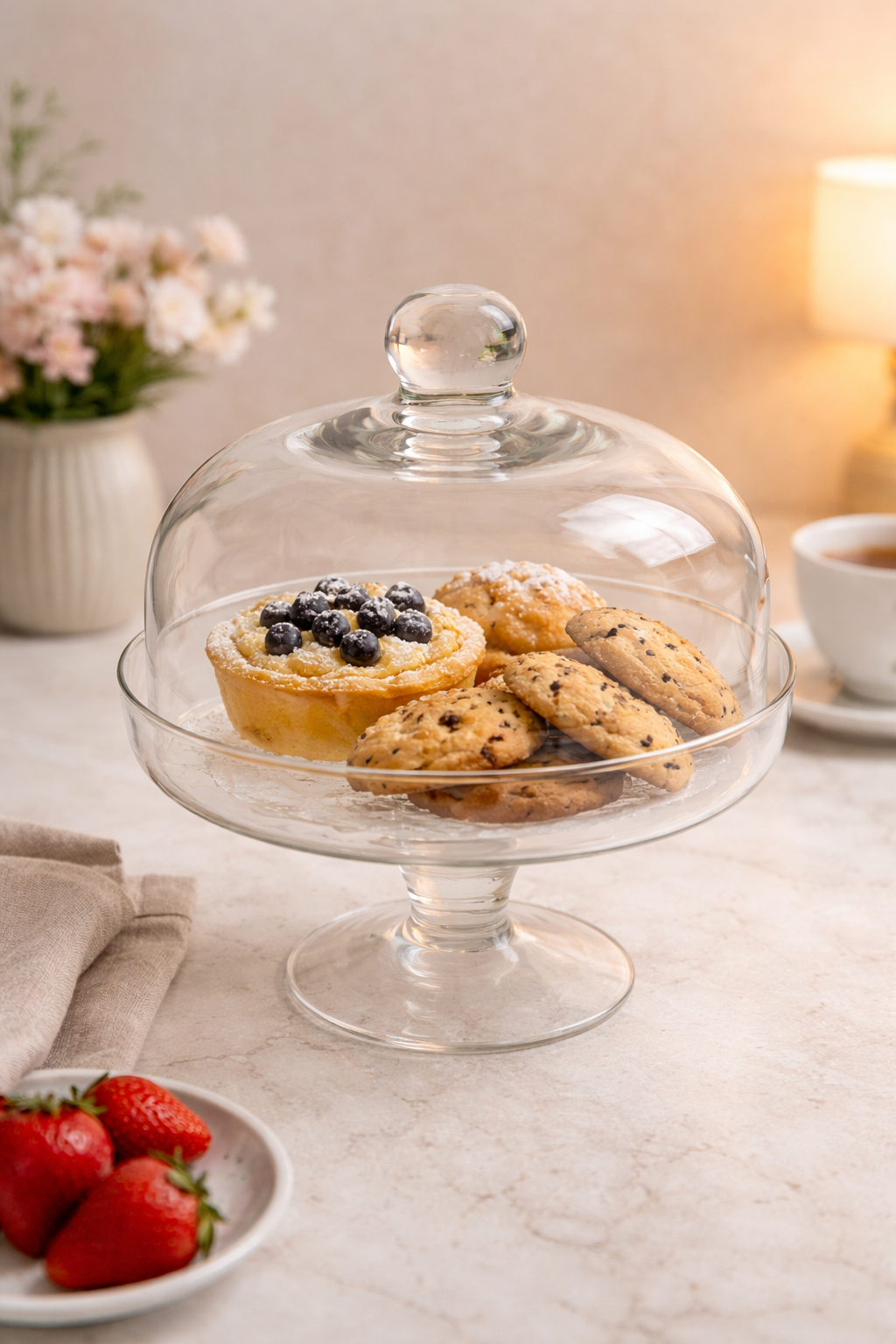 Azatina in vetro con cupola Alba 24xH25cm